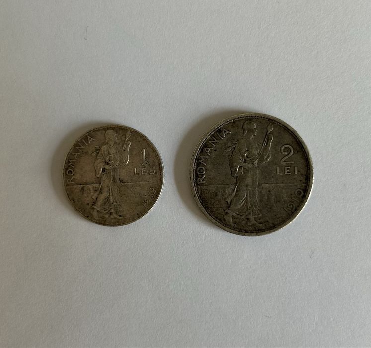 Colecție 4 monede argint Carol I și Mihai I (1910–1944)
