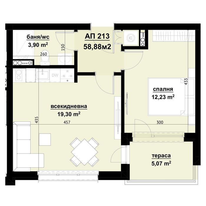 Продава се Двустаен апартамент в Бургас, Долно Езерово - 58 кв.м за 1527 €/кв.м - Снимка #3