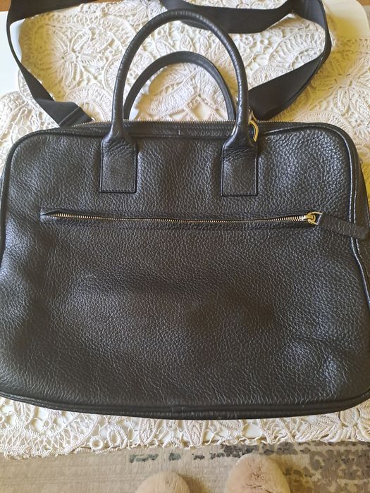 Geanta neagra din piele Musette