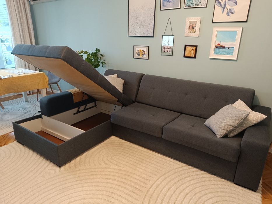 Разтегателен ъглов диван, с ракла. Модел Бернарда