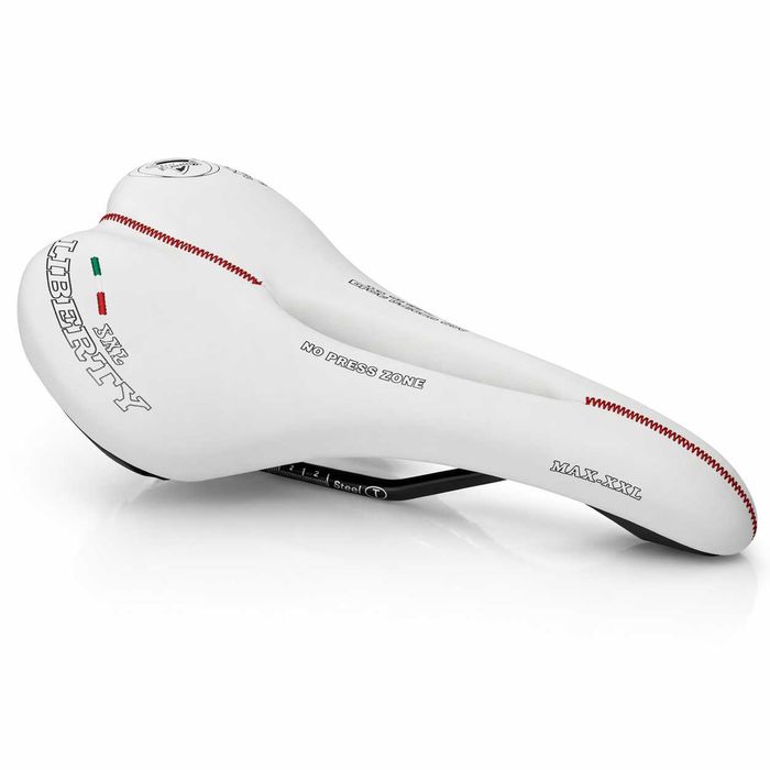 Седалка за велосипед Selle Monte Grappa Liberty, бяла, Made in Italy
