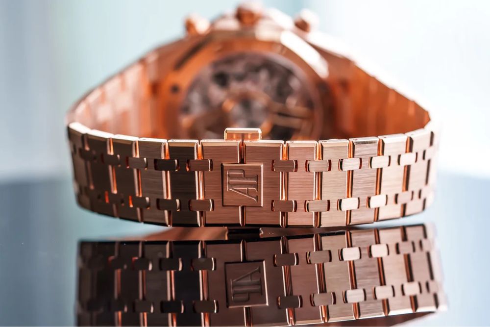 Часовник Audemars Piguet Royal Oak Chronograph Rose Gold Blue Dial