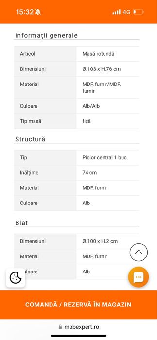 Set dining masa cu scaune