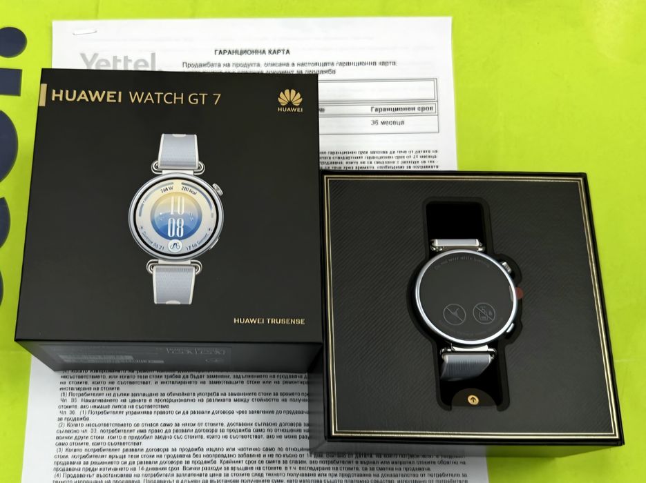 ЧИСТО НОВ 41mm Huawei watch GT 7 / GT7 Гаранция Yettel 2029 Blue / Син