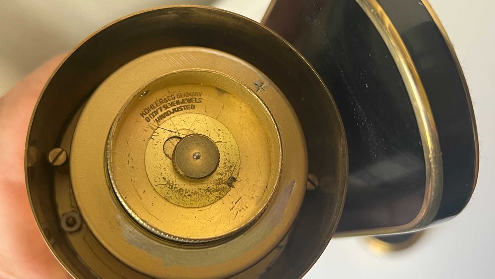 Ceas Kohler cu cilindru orizontal și 7 rubine, Germania, anii 1950