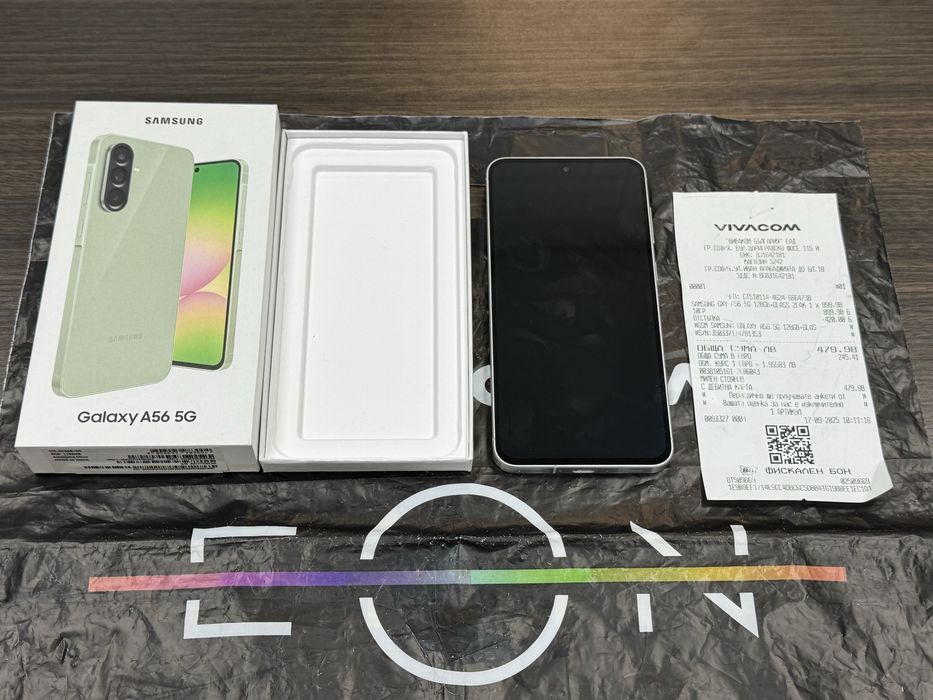 128GB Samsung a56 5G Vivacom Гаранция 2027г. Olive