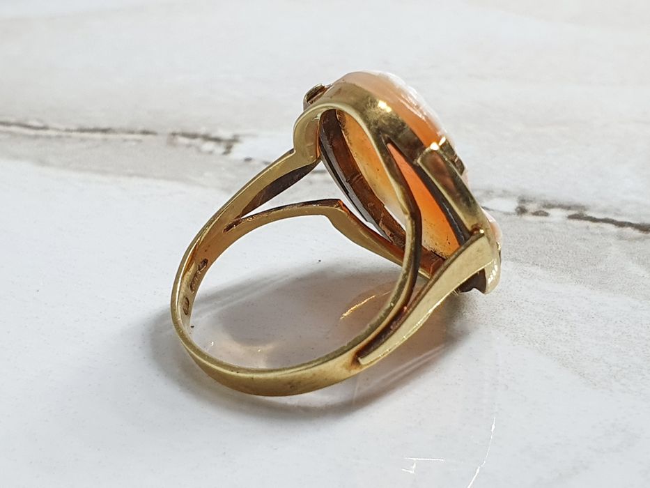 Inel vintage din aur de 14K cu camee – mărimea 55 – 4,95 g