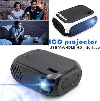 Мини LED проектор Full HD 1080P / Домашно кино проектор с USB, SD, AV