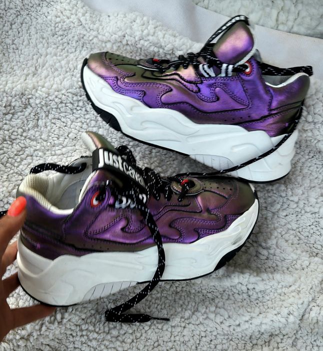 Just Cavalli  оригинални дамски сникърси естествена кожахамелеон 37/38