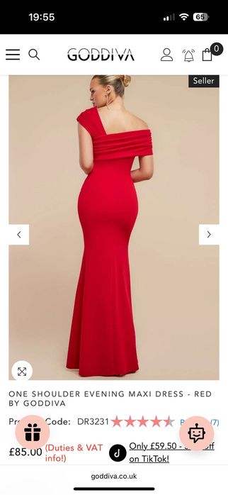 Официална червена дълга рокля