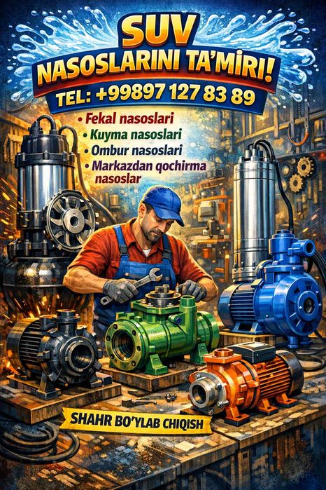 Ремонт водяных насосов.Suv nasosini ta'mirlash