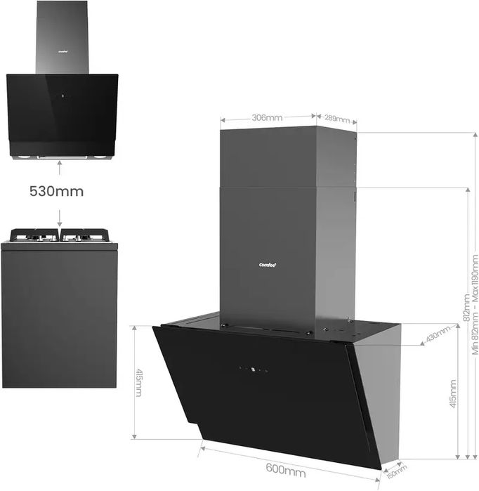 Аспиратор Comfee 60 cm, 650 m³/h, A+++
