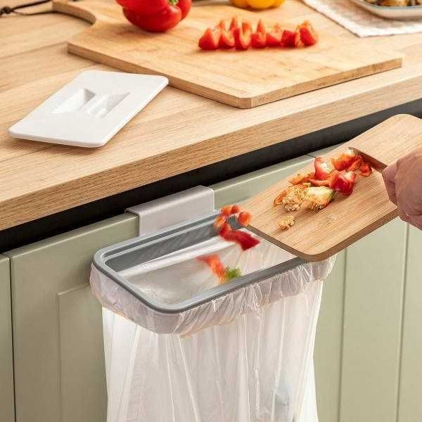 Suport suspendat pentru sac de gunoi prindere pe marginea usilor