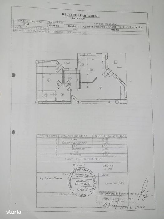 Etaj.2, 2 camere, bloc nou, Rogerius