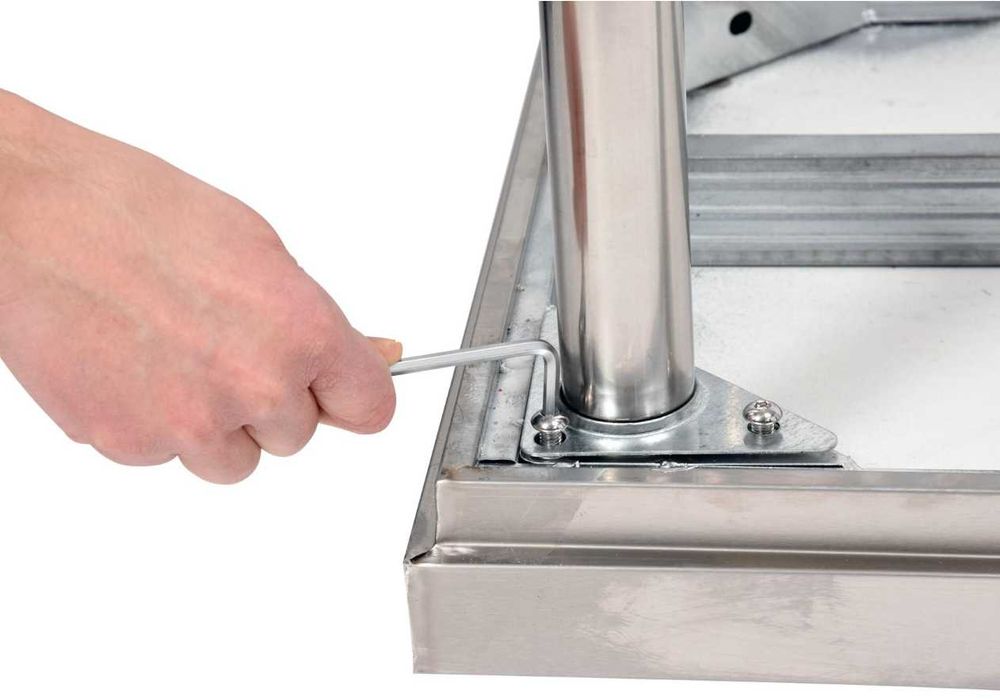 Masă centrală din inox cu raft – ideală pentru bucătării NOUA