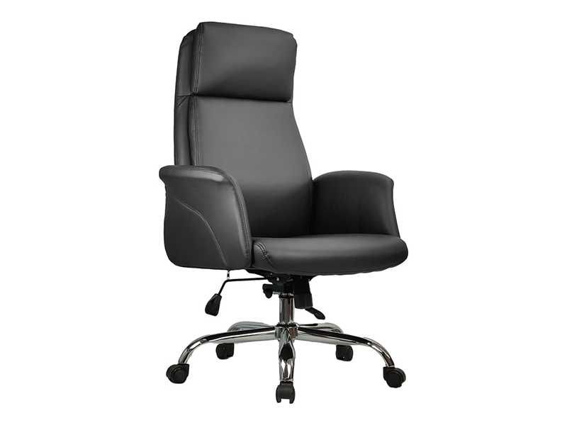 Офис стол, Derjio, Черен, Кафяв, Изкуствена кожа, 68х66х115см.