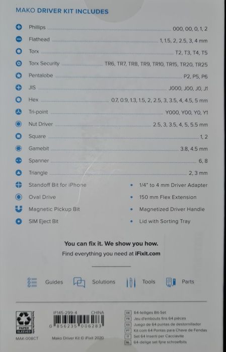 Kit instrumente service iFixit Mako Precision Bit Set 64 de varfuri