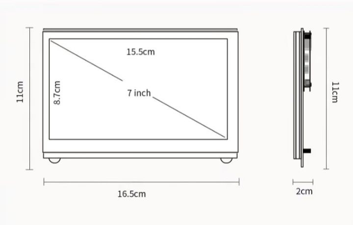 экран 7 дюймов 1024×600 hdmi  (без сенсора)