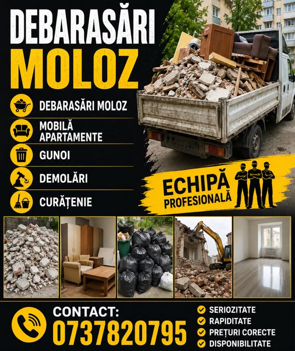 Debarasari apartamente moloz gunoi