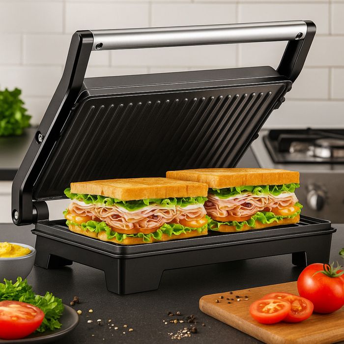 Тостер грил Royalty Line RL - PM1000 - Компактен грил и сандвич преса