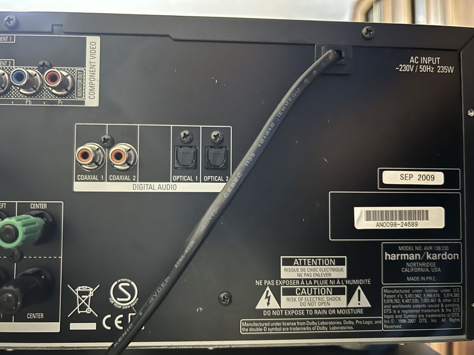 Harman Kardon AVR 138 – Receiver Home Cinema 5.1 (Septembrie 2009)