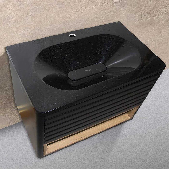 PVC шкаф за баня с мивка TERRA UNO BLACK 74 см