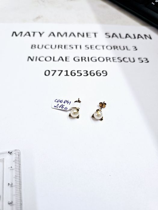 Vand cercei din aur 14 k 2.86 g cod 841