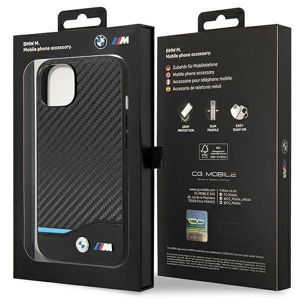 Case bmw bmhcp13mrpslk iphone 13 / 14 / 15 6.1" black hardcase leather