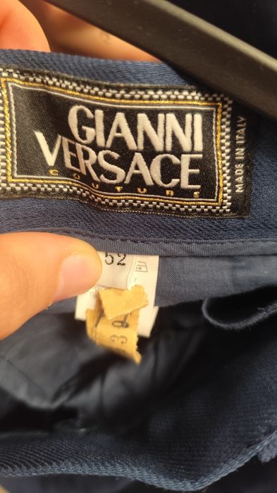 Тъмносин мъжки костюм Версаче Versace