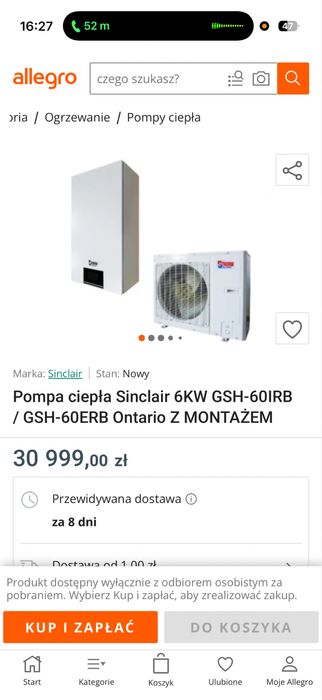 Pompa caldura 10 kw split 3.80