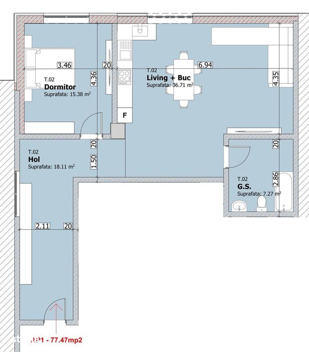 Apartament cu 2 camere, etaj 2, bloc NOU, VASLUI zona NORD - Vechia Ro