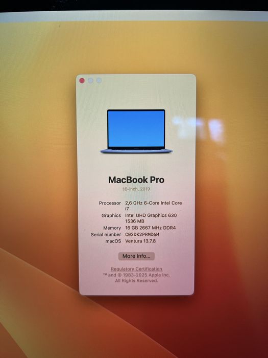 Продам Macbook Pro 16 (2019, ОЗУ 16)