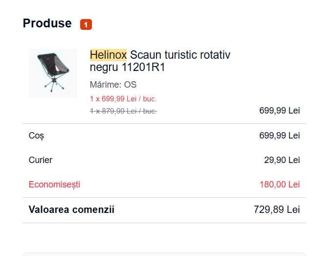 Helinox Scaun turistic rotativ negru 11201R1