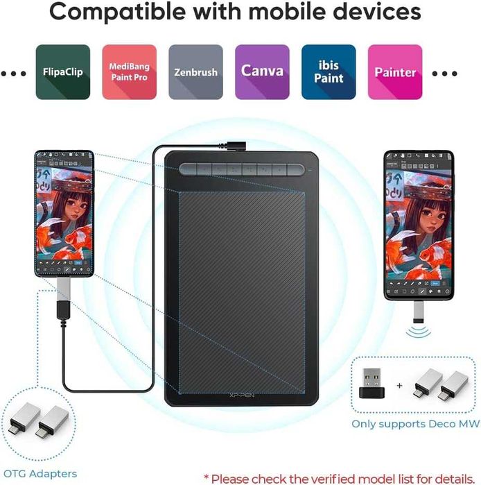 Новинка! Графический Планшет Xp-Pen Deco MW Беспроводной Черный