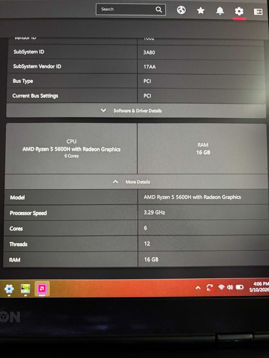 Lenovo Legion 5 Ryzen 5 5600H RTX 3060 16GB RAM 165Hz