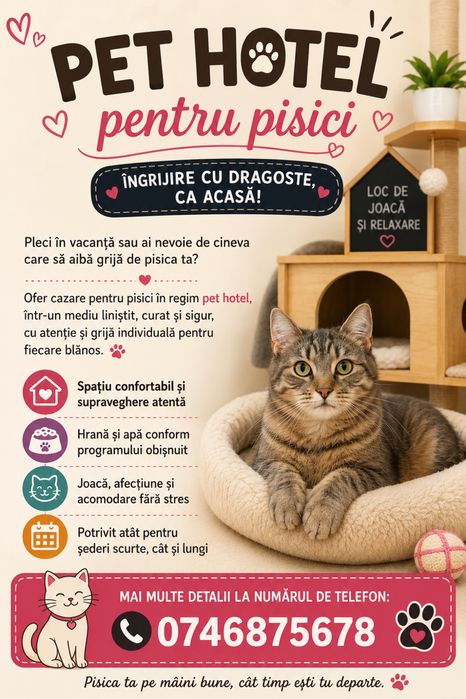 Pet Hotel pentru Pisici – Îngrijire cu dragoste și atenție