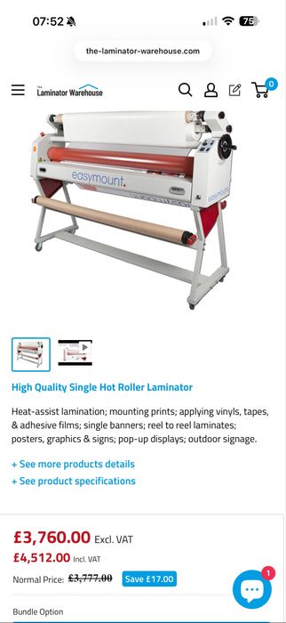 Laminator Profesional 1600mm Easymount EM-S1600H – Aproape Nou –