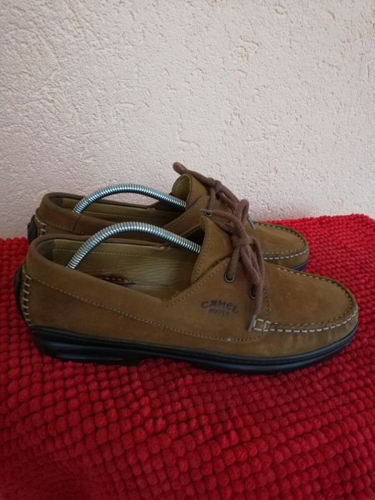 Mocasini Camel nr 44 bărbați piele întoarsă