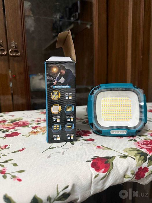 Мощный LED прожектор W894-1 COB Work Light магнит  крюк аккумуляторный