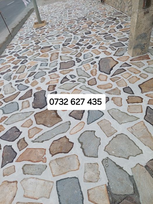 Piatră de munte pentru pavaj și placări – Material + Manoperă