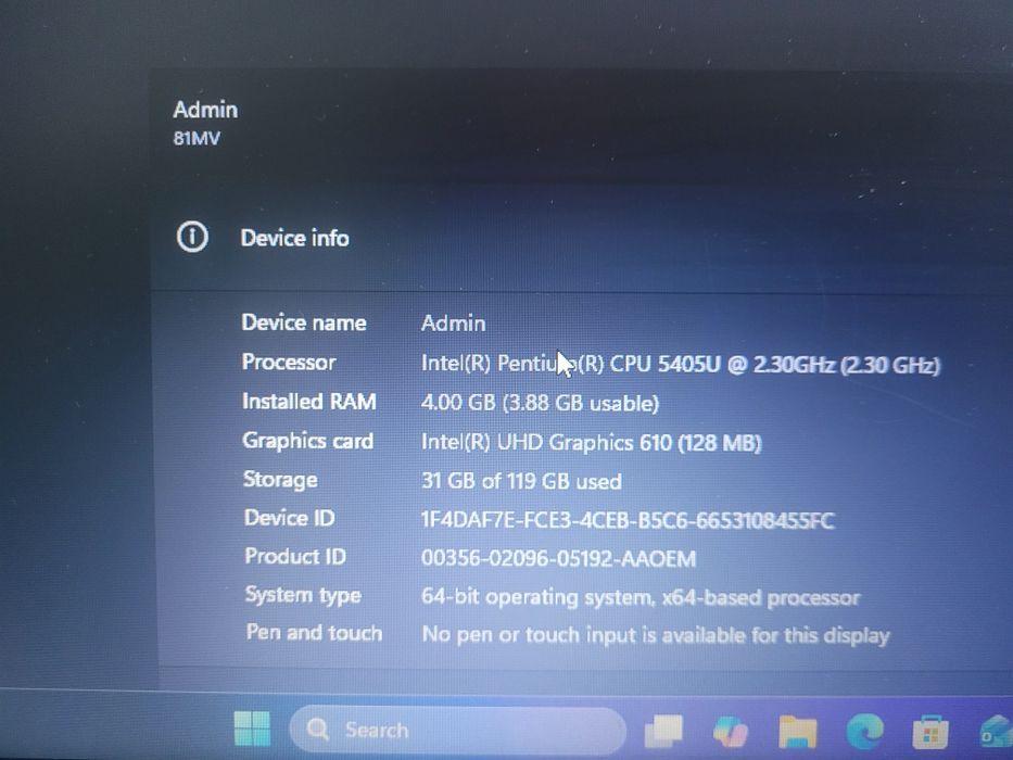 Laptop Lenovo  Ideapad  15,6 inch