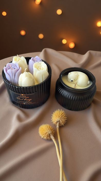 Свещи от естествен восък (Соев и Кокосов)