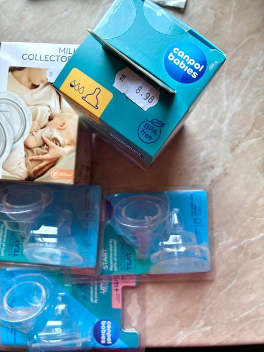 Контейнери за кърма Шише Canpol Babies Антиколик Силиконови Биберони