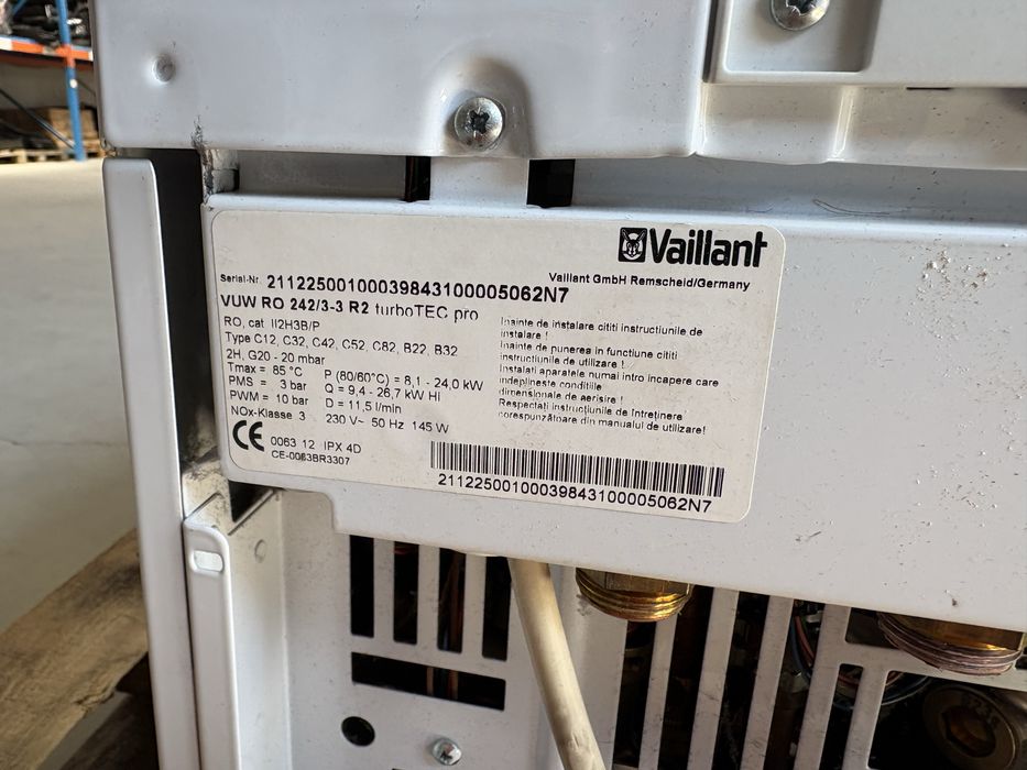 Centrala Vaillant turboTEC pro 24 kW – funcționează, mic defect ACM