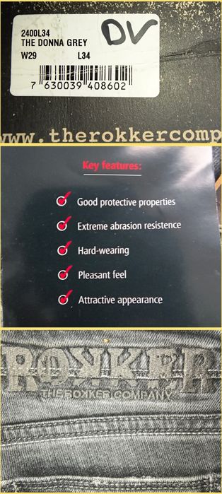 Blugi moto noi cu Kevlar si protecții, Rokker The Donna Grey, W29L34