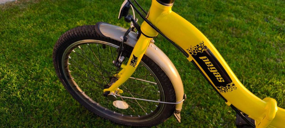 Bicicletă pliabilă PEGAS Camping galbenă - stare excelentă, aproape nouă_cumpărată 2019