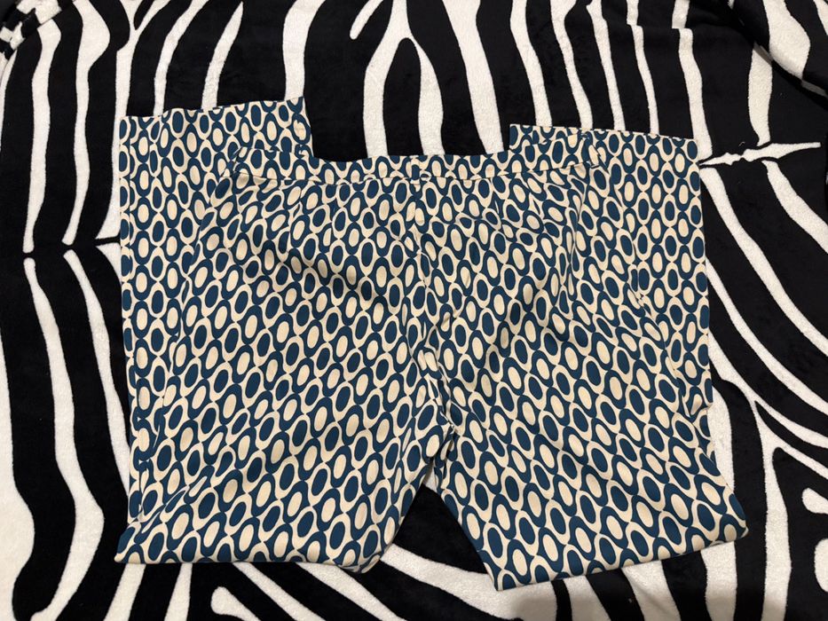Pantaloni Max Mara lungi drepti L albastru crem