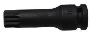 Вложка XZN 1/2'' ударна 12-лъча удължена L-78мм Dura Chr-Мо Hans Tools