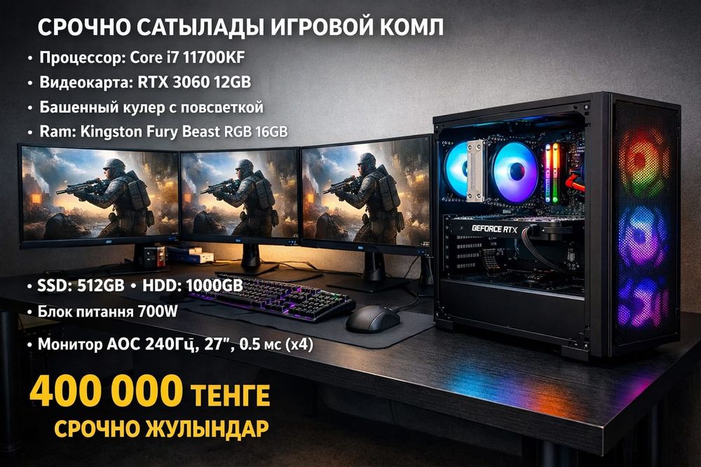 Срочно игровой комп сатылады