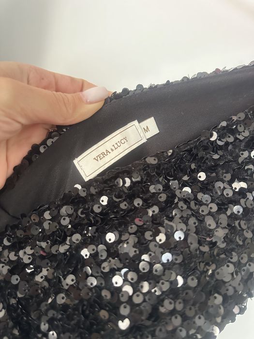 Рокля Dizi черна с пайети